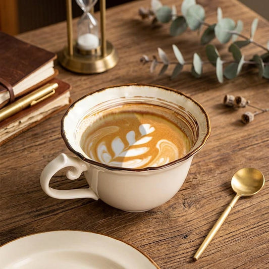 Luxury Retro Ceramic Mug Cup & Saucer Set, Gift Choice