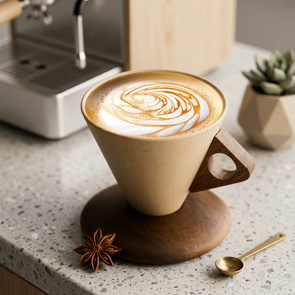 Mid-century Rough Pottery Latte Coffee Ceramic Cup