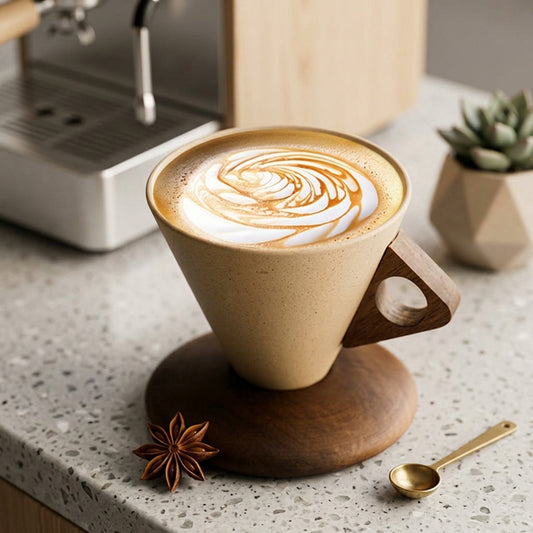 Mid-century Rough Pottery Latte Coffee Ceramic Cup