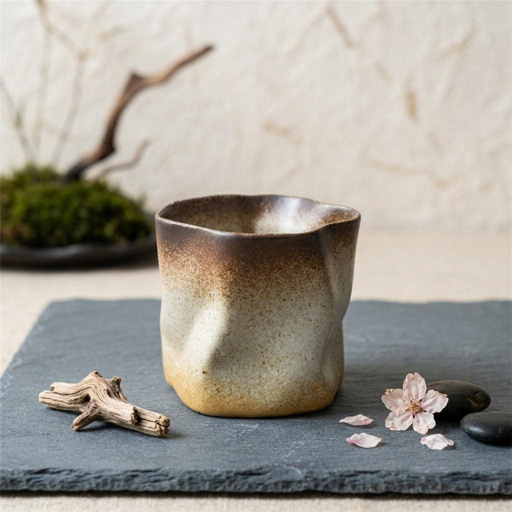 Irregular Retro Ceramic Mug, Japanese Style Rough Pottery Coffee Cup